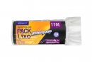 SACO DE LIXO REFORÇADO 110 LITROS PRETO (90X105 CM) - FARDO COM 6 ROLOS (25 UND POR ROLO)