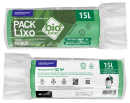SACO DE LIXO BIOBAGS 15 LITROS VERDE (39X58 CM) - FARDO COM 10 ROLOS (60 UND POR ROLO)