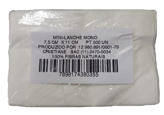 MP - SACO PAPEL MONO MINI LANCHE - FD.10X500UN