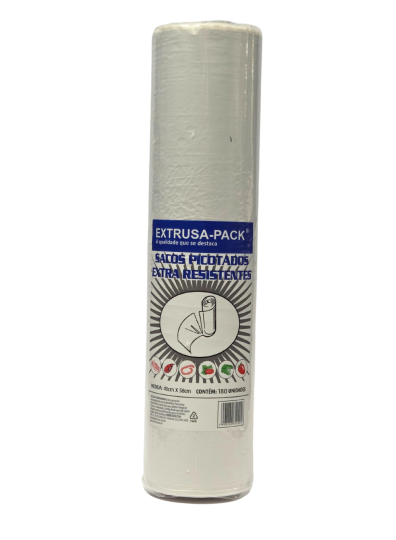 SACO PICOTADO B2 SOLDA FUNDO 40 X 58 - FARDO COM 06 ROLOS (180 SACOS POR ROLO)