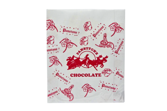 SACO PP IMPRESSO PANETONE VERMELHO (25X30X004) + 4 SANFONA - MILHEIRO