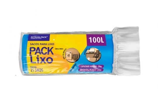 SACO DE LIXO 100 LITROS AZUL (75X105 CM) – FARDO COM 10 ROLOS (25 UND POR ROLO)